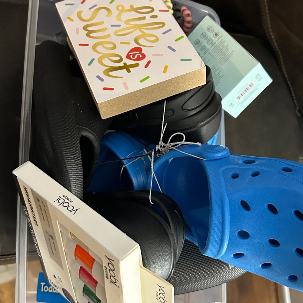 Black and Blue Clogs